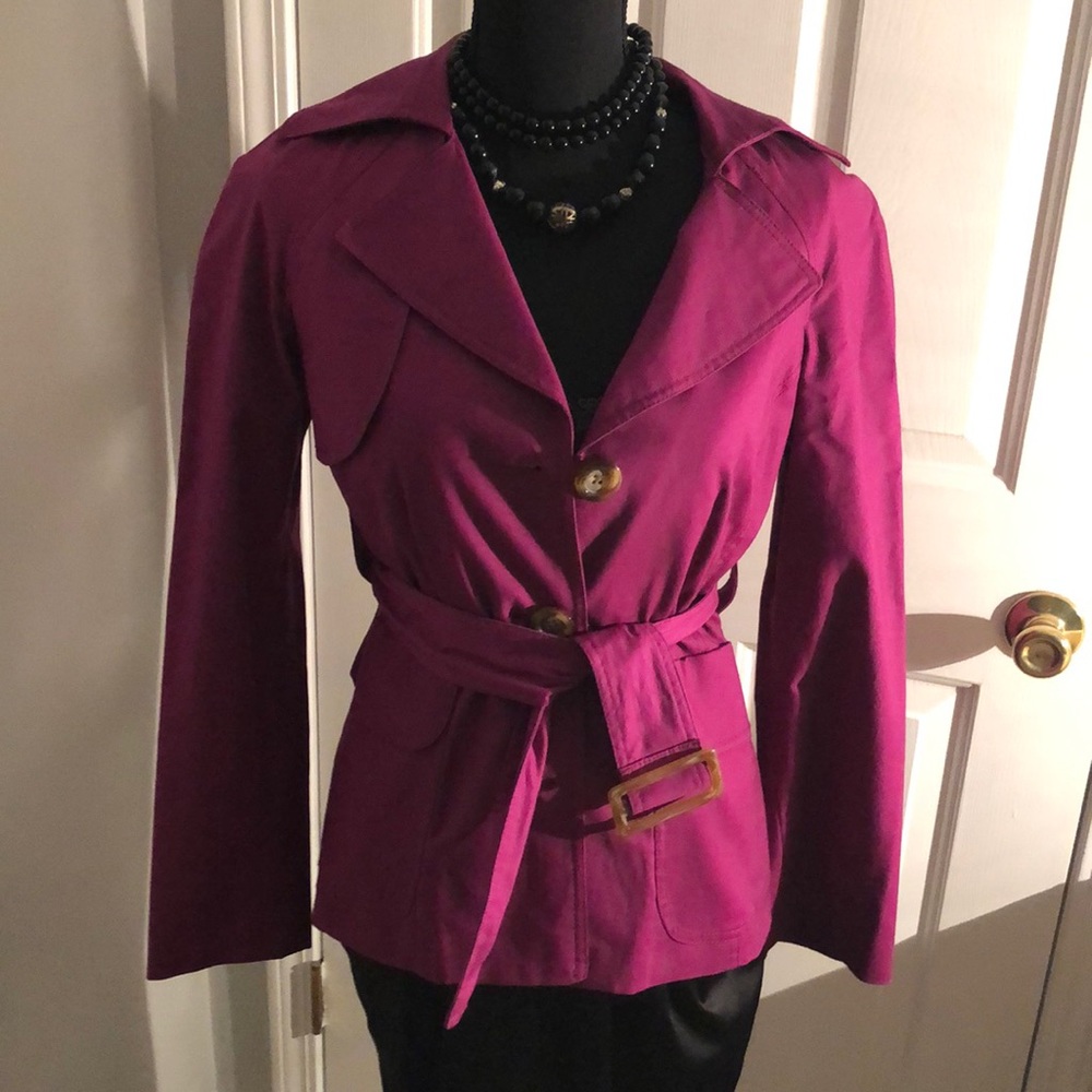 Rafaella plum short trench coat